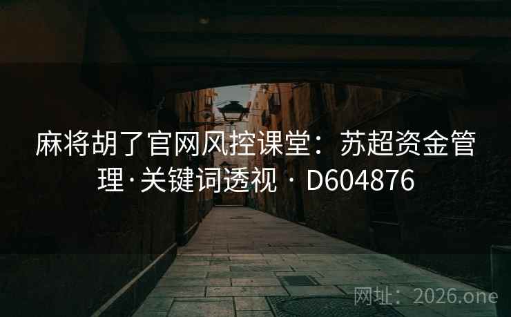 麻将胡了官网风控课堂:苏超资金管理·关键词透视 · D604876 第2张 麻将胡了官网风控课堂:苏超资金管理·关键词透视 · D604876 第2张