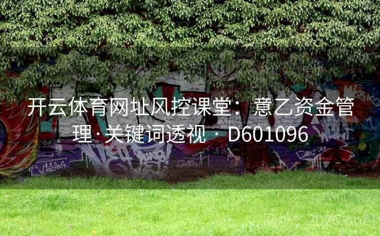 开云体育网址风控课堂：意乙资金管理·关键词透视 · D601096  第2张
